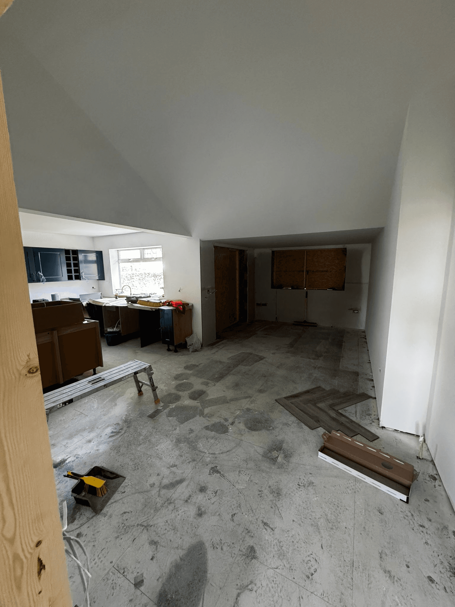 House extension interior under construction