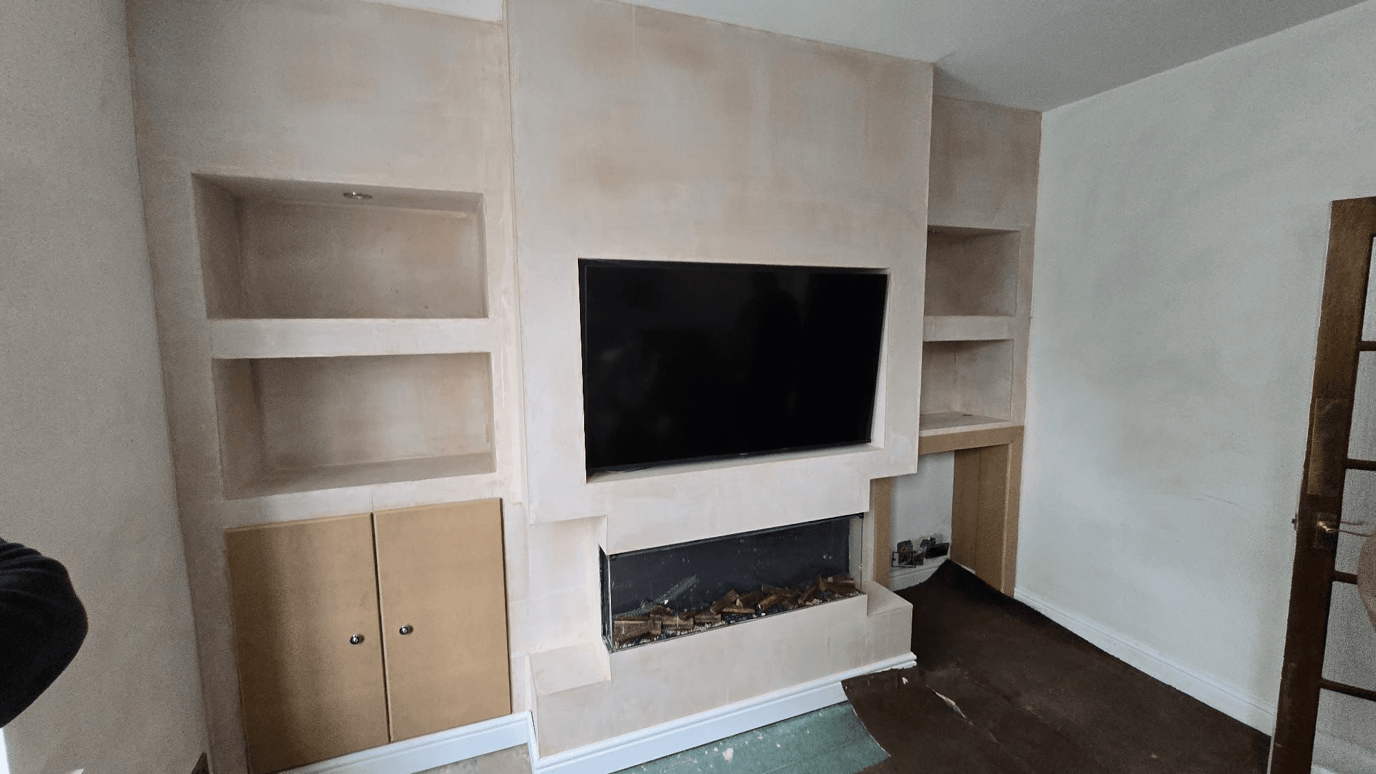 Media wall build in progress